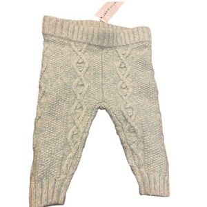 Janie & Jack Unisex Winter Cable Knit Sweater Mint Green Leggings